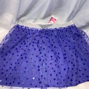 NWT Girls Lace Skirt Tutu Sz XL 14/16 w/ Stars & sparkle silver waist by Circo